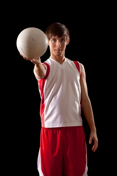 Jogador de voleibol masculino. Estúdio tiro sobre preto . — Fotografia de Stock