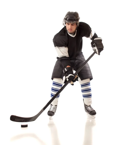 Jugador de hockey sobre hielo. Estudio filmado sobre blanco . —  Fotos de Stock
