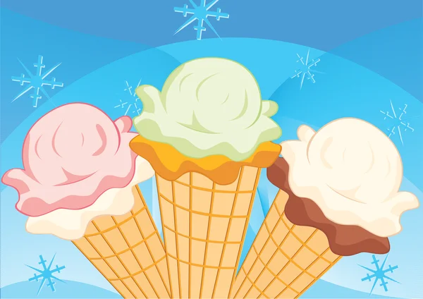Морозиво на синьому фоні Векторна Графіка