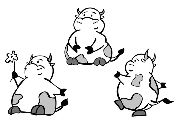 Vector of cartoon cows. — Stock Vector