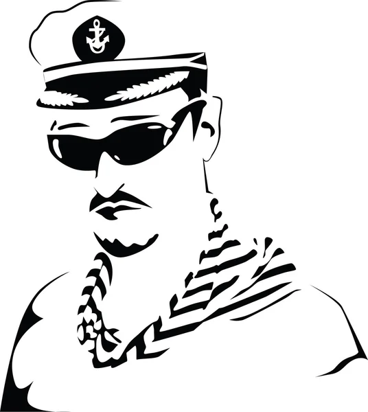 Sea captain. Vector illustration. — Stock Vector