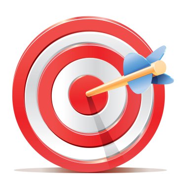 Red darts target aim and arrow clipart