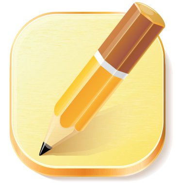 Pencil icon on textured plane clipart