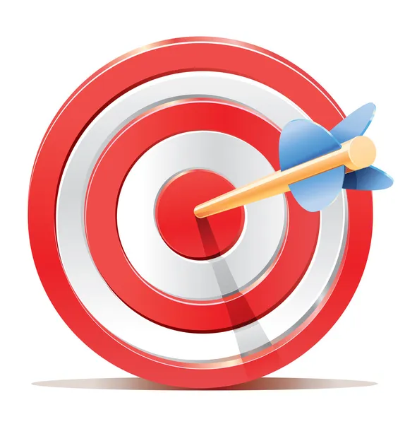 Red darts target aim and arrow — Stock Vector