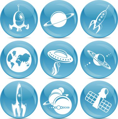 Space icons clipart