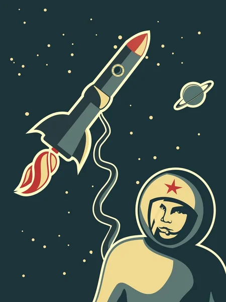 Ретро-космонавт — стоковый вектор