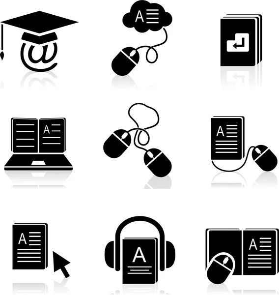 E-learning icons — Stock Vector