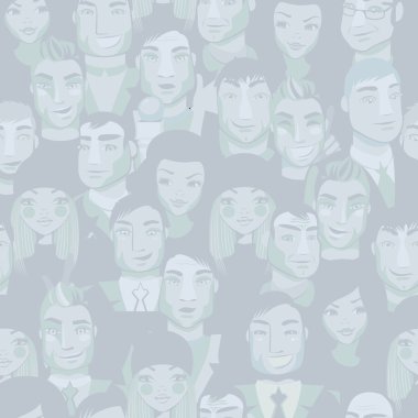 Crowd seamless pattern clipart