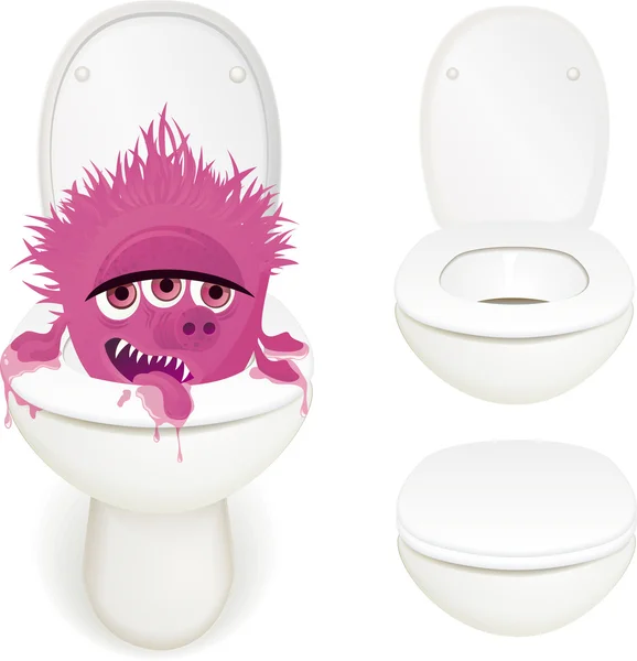 Monstre de toilettes — Image vectorielle