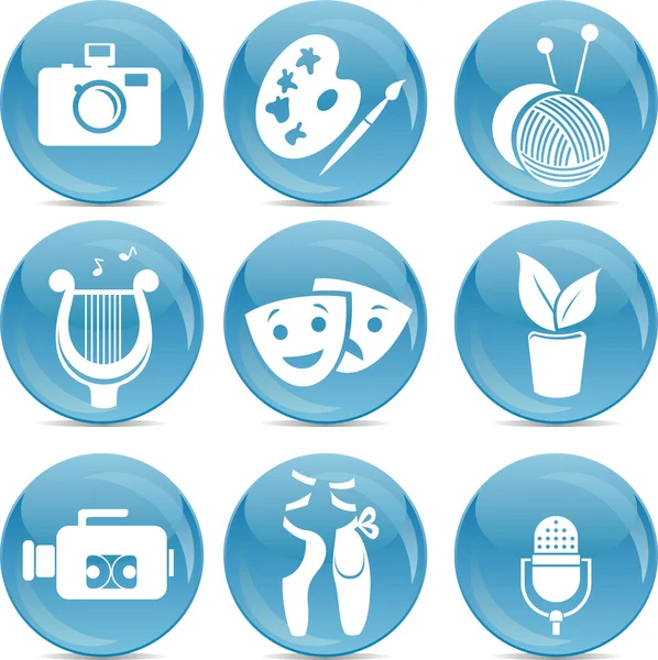 Balle bleue icônes arts — Image vectorielle