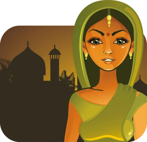 Прелестная индийская девочка — стоковый вектор