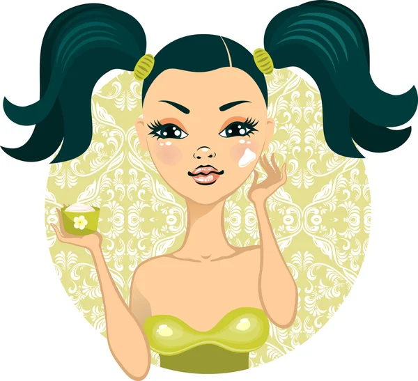 Jolie fille avec maquillage — Image vectorielle
