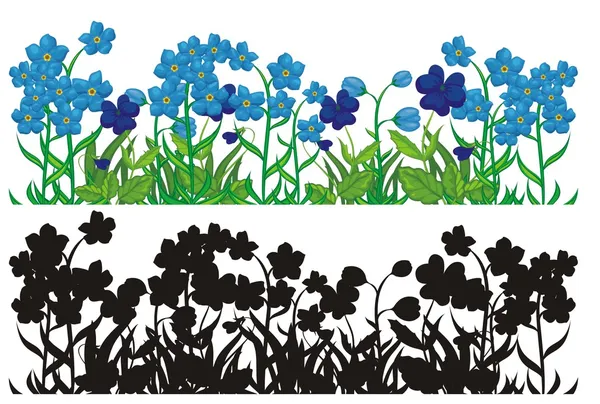 Flower silhouettes — Stock Vector