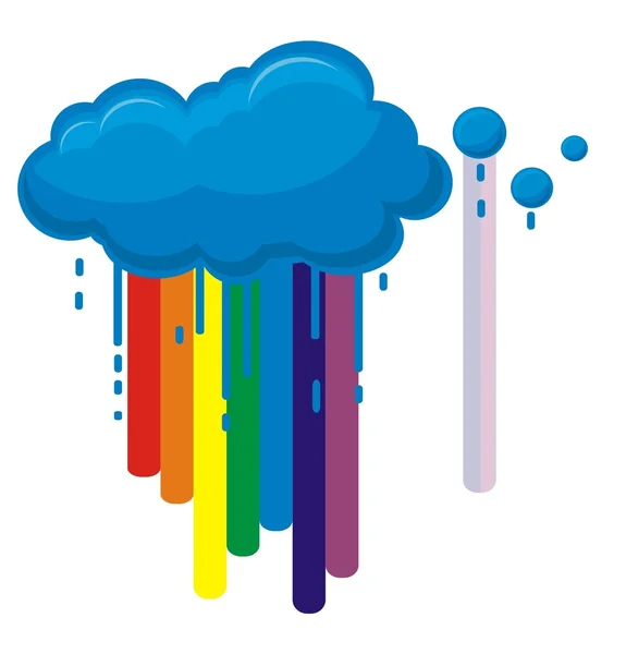 Nuvola, arcobaleno e pioggia — Vettoriale Stock