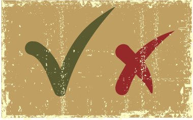 Grungy background -yes and no signs clipart