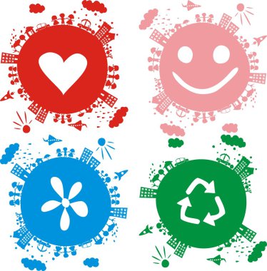 Positive planets clipart