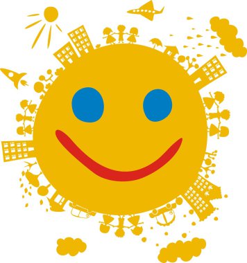 Smiling earth clipart