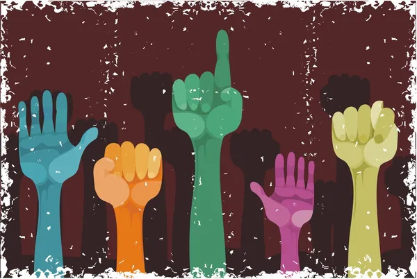 Dessin animé mains avec des gestes différents — Image vectorielle