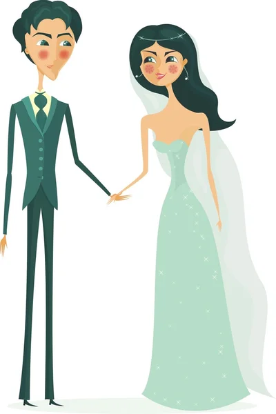 Doux mariage Couple — Image vectorielle