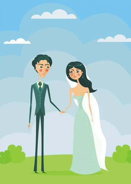 Doux mariage Couple — Image vectorielle