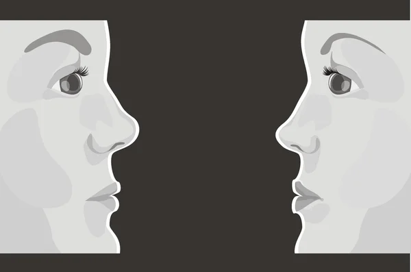Profil homme et femme — Image vectorielle
