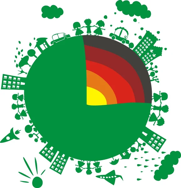Zielona planeta — Wektor stockowy