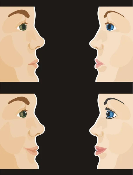 Man and woman profile — Stock Vector