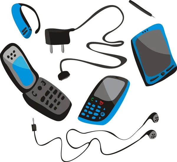 Hareket eden telefon seti — Stok Vektör