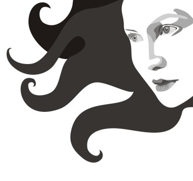 Portrait of a yough girl clipart