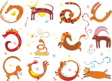 Zodiac animals clipart