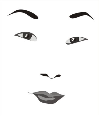 Portrait of a asian girl clipart