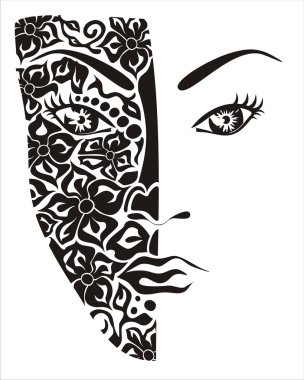 Abstract Portrait of a yought girl clipart