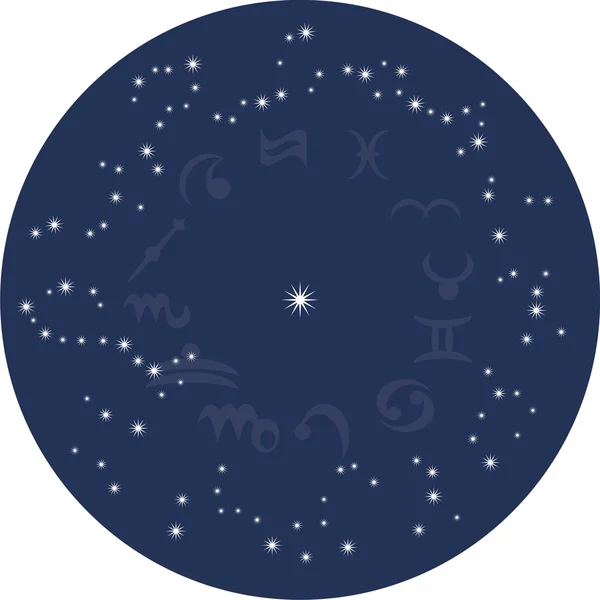 Zodiac signs sky — Stock Vector