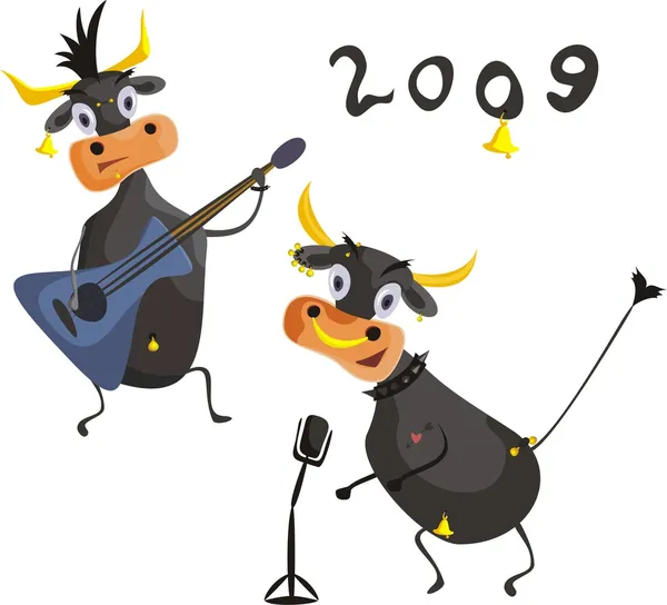 2009 年是牛年 — 图库矢量图片