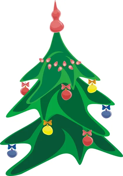 Árbol de Navidad aislado en blanco — Archivo Imágenes Vectoriales