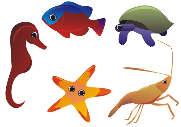 Set of sea animals — Stock Photo, Image