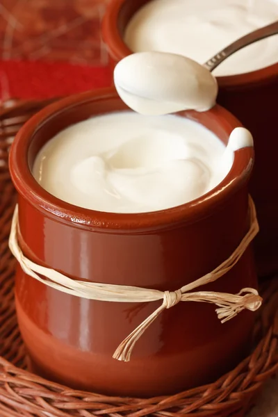 Домашний йогурт . — стоковое фото