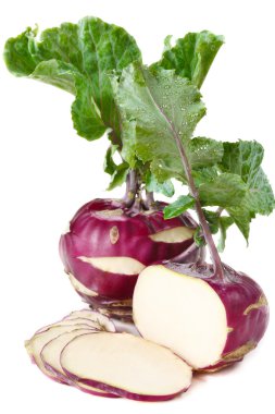 Sliced kohlrabi. clipart