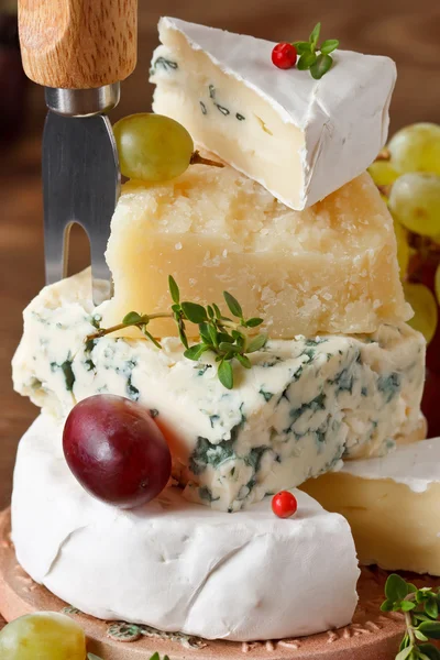Käse und Trauben.. — Stockfoto