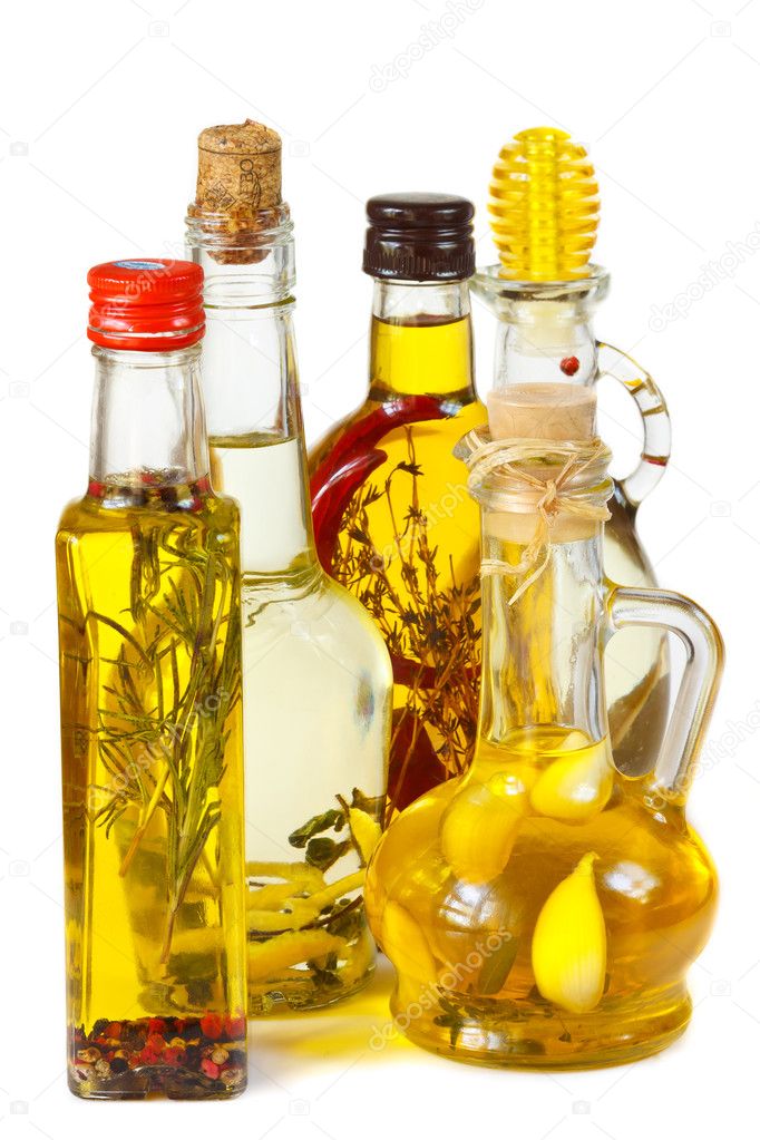 Olive oil with herbs and spices.