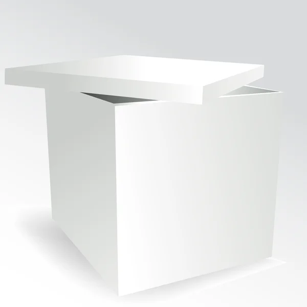 Caja de cubo blanco vacío — Vector de stock