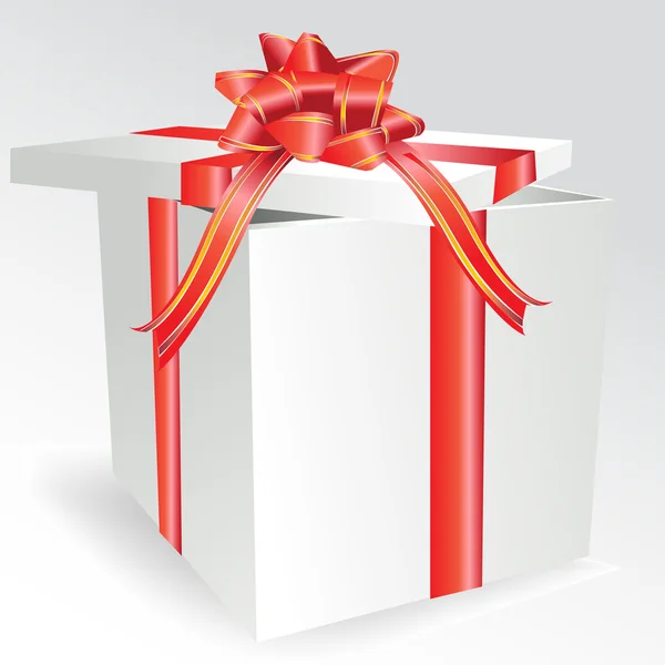 Caixa de presente com arco vermelho —  Vetores de Stock