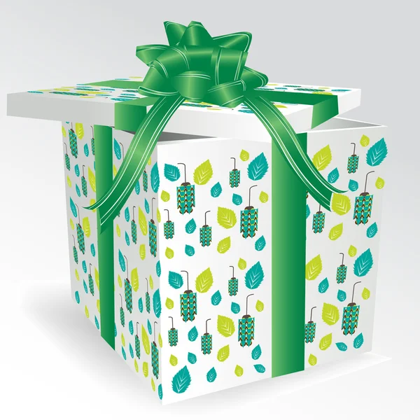 Πράσινο κουτί δώρου — Διανυσματικό Αρχείο
