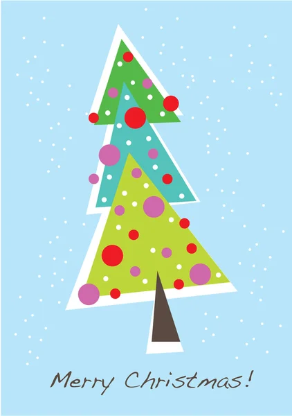 可爱圣诞树卡 — 图库矢量图片