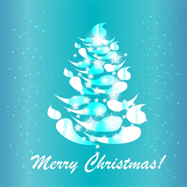 Mavi Noel ağacı kartı — Stok Vektör