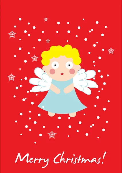 Bonito anjo cartão de Natal — Vetor de Stock