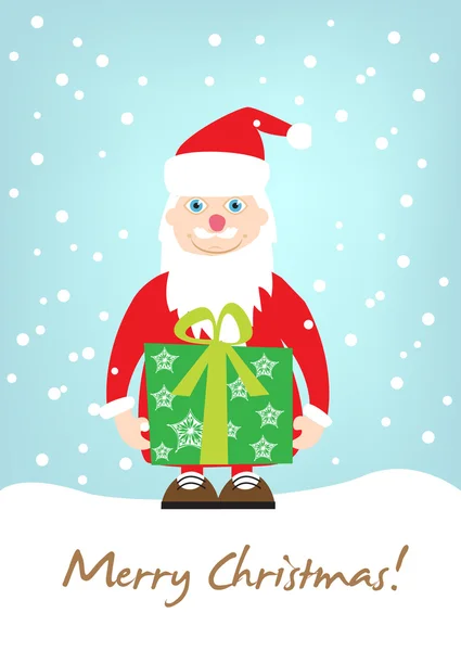 Santa hålla presentkort — Stock vektor