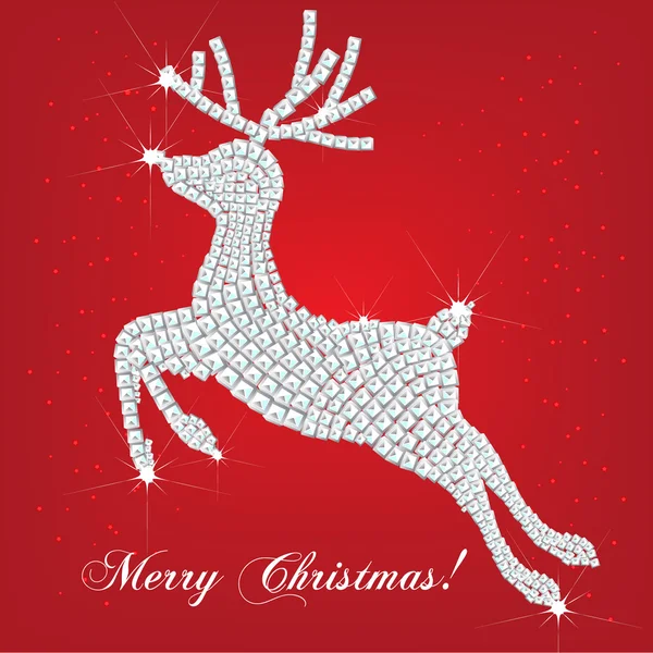 stock vector christmas deer made of diamonds