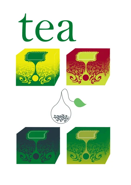 Cajas de té — Vector de stock