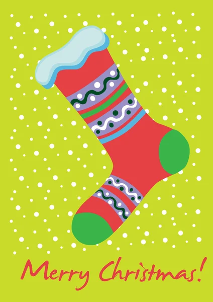Karácsonyi zokni kártya — Stock Vector